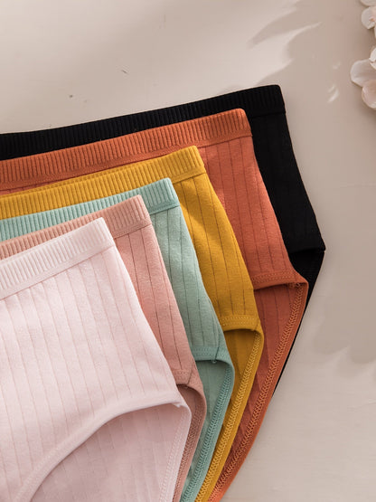 Women's 6-Pack Mid-Rise Thongs - Ribbed Everyday Comfort detail view