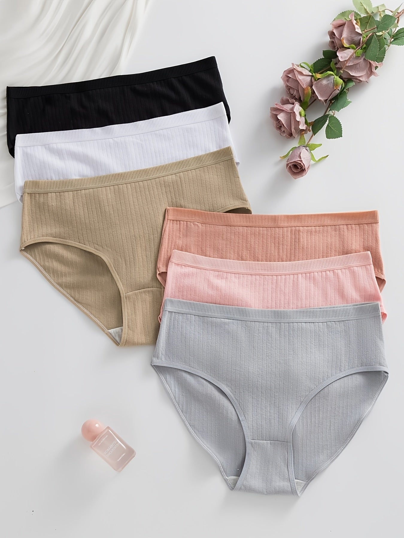 Women's 6-Pack Mid-Rise Thongs - Ribbed Everyday Comfort detail view