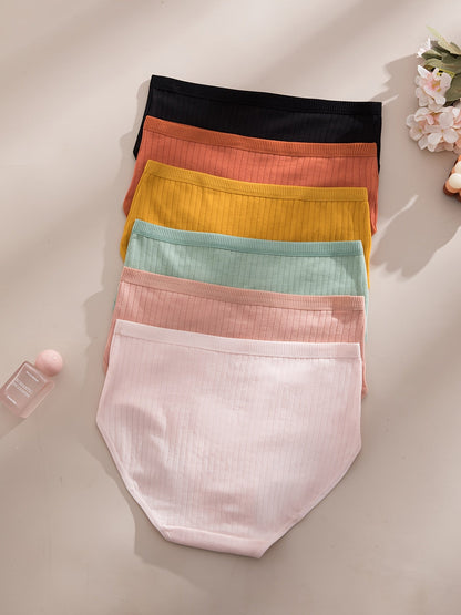 Women's 6-Pack Mid-Rise Thongs - Ribbed Everyday Comfort detail view