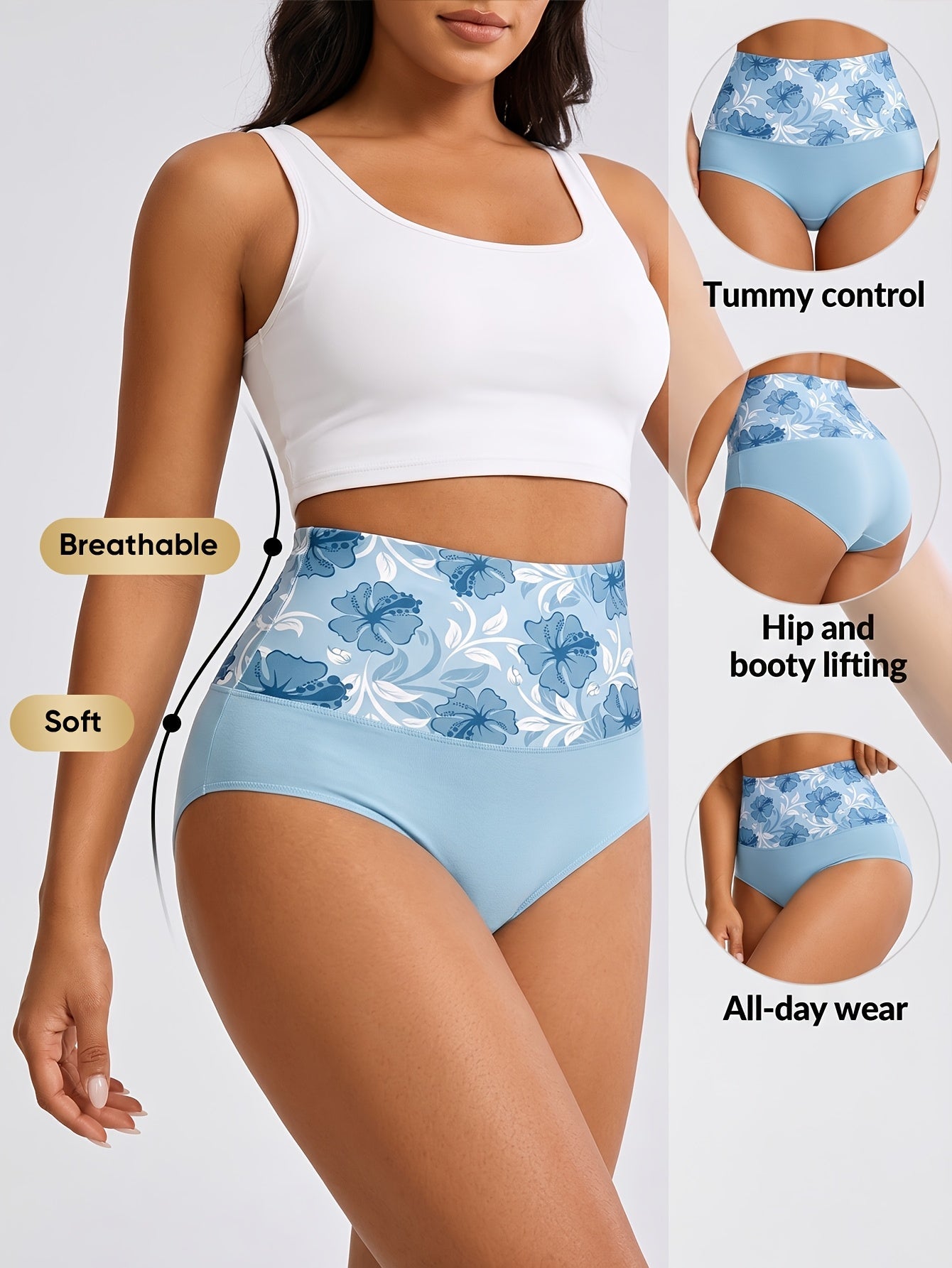 Women’s 6-Pack Shapewear Briefs - Tummy Control Support – view 7
