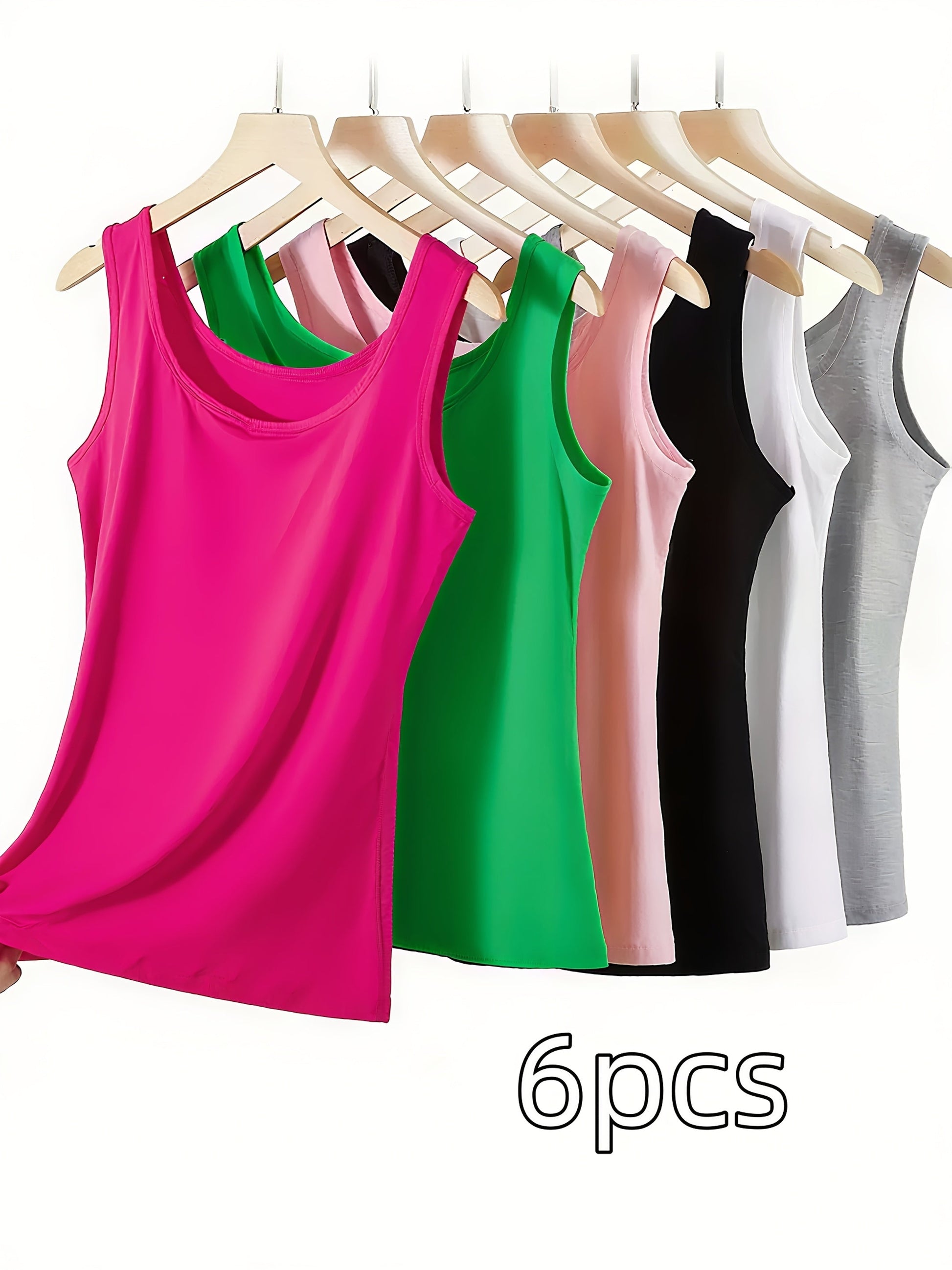 Women's 6-Pack Sheer Layering Tank Tops - Lightweight Sleeveless Multi-Color Set – view 12