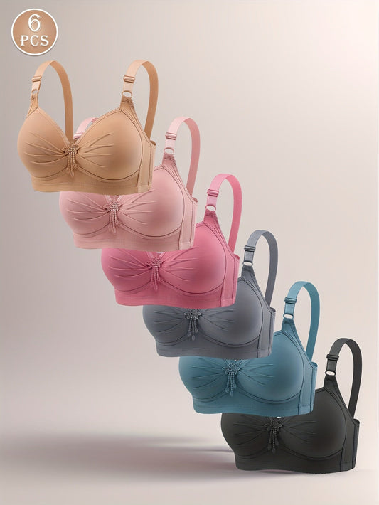 Women’s 6-Pack Wireless Bra - Soft Everyday Support – main product image