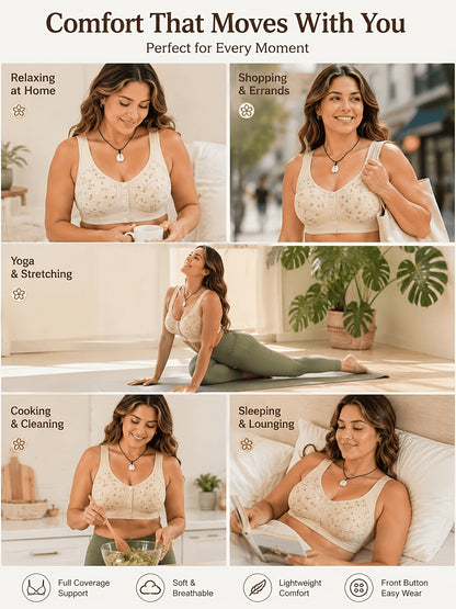 Women’s 7-Pack Front Closure Wireless Seamless Bra - Easy Front Fastening detail view