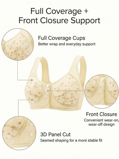 Women’s 7-Pack Front Closure Wireless Seamless Bra - Easy Front Fastening detail view