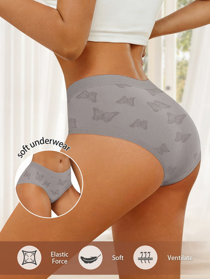 Women's 7-Pack Low-Rise Briefs - Butterfly Print Everyday Comfort – view 2