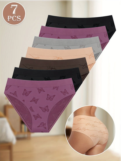 Women's 7-Pack Low-Rise Briefs - Butterfly Print Everyday Comfort – view 5
