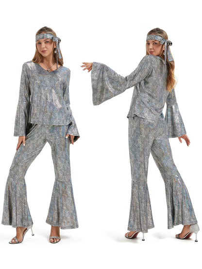 Women's 7-Piece Retro Costume Set - Disco Rock Style detail view