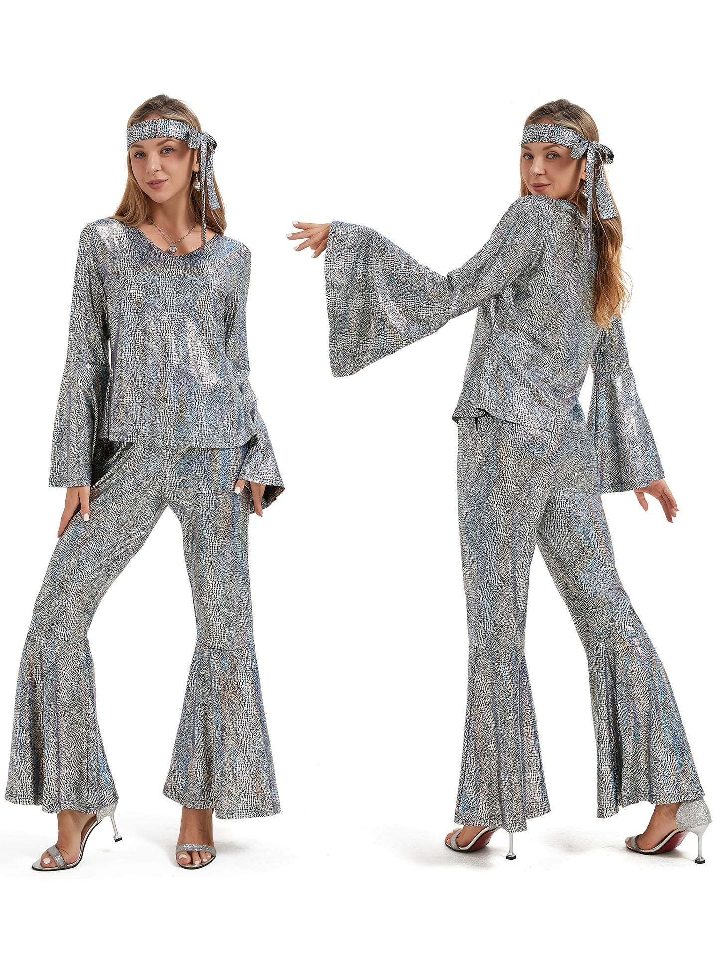 Women's 7-Piece Retro Costume Set - Disco Rock Style – view 9