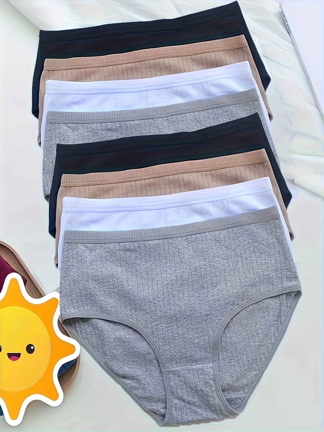 Women’s 8-Pack High-Waist Briefs - Breathable Daily Comfort – Mixed colors Knit – main product image