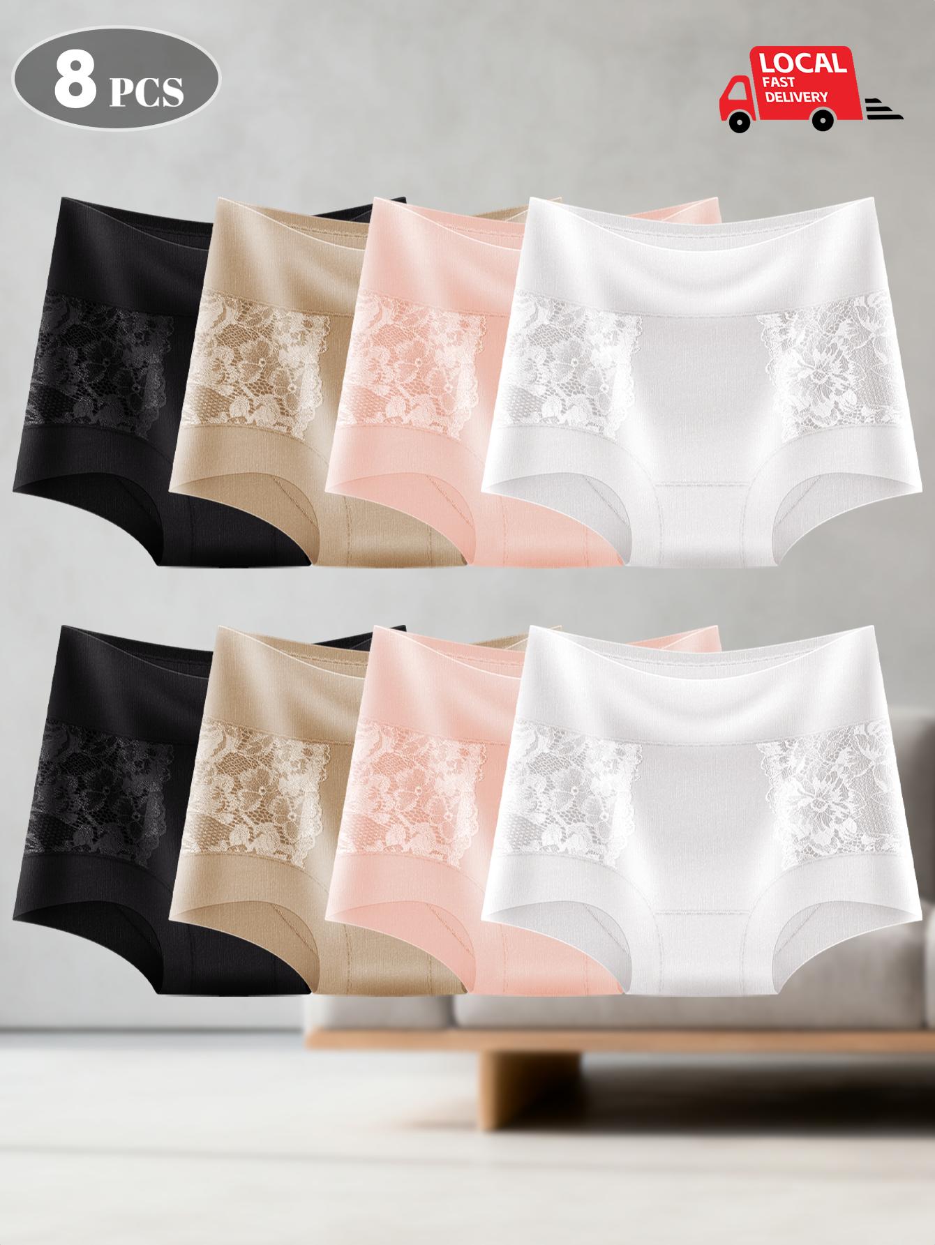 Women’s 8-Pack High-Waist Briefs - Lace Detail Comfort – Mixed colors High-Waist – view 11