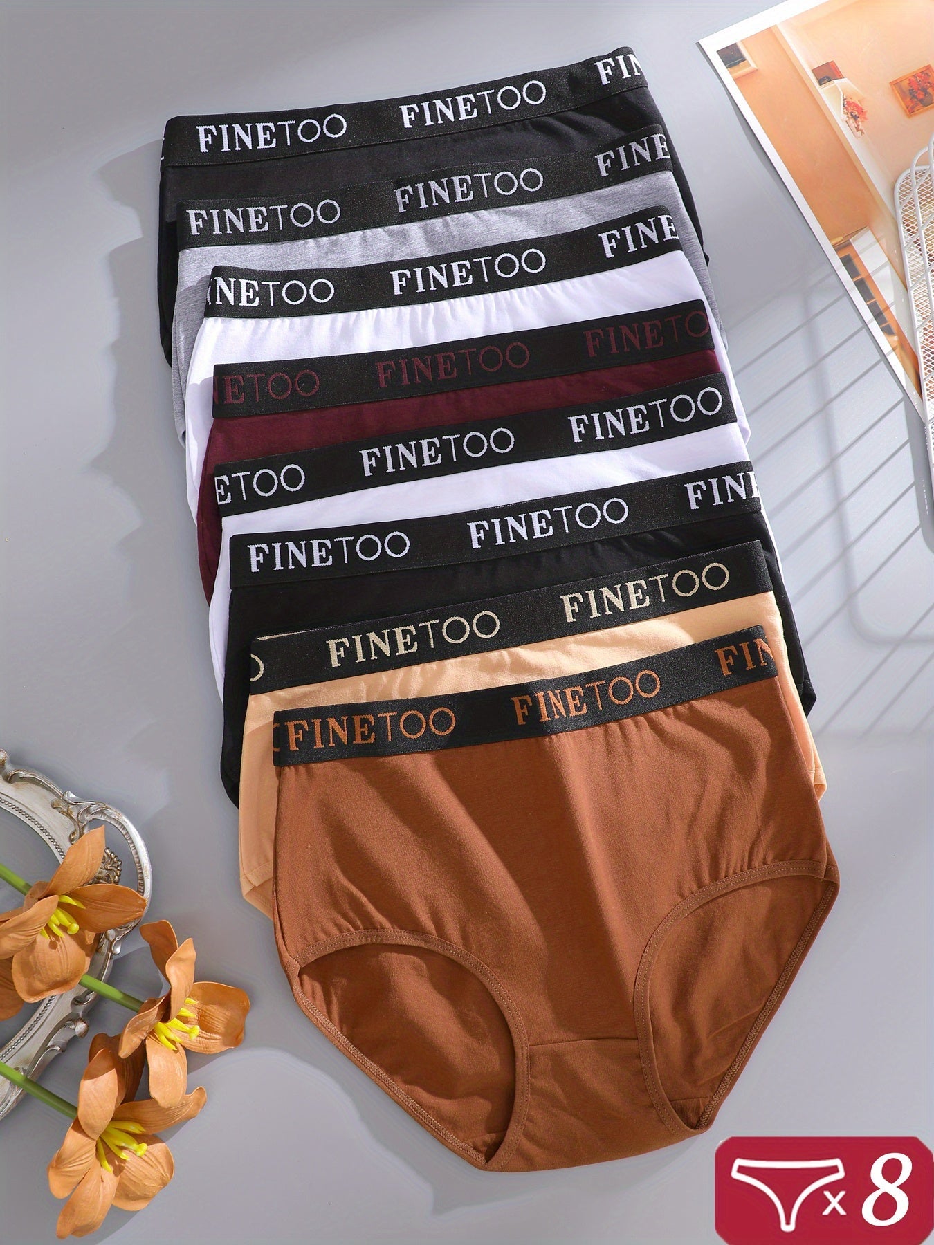 Women's 8-Pack High-Waist Briefs - Solid Color Plus Size Daily Comfort – view 3