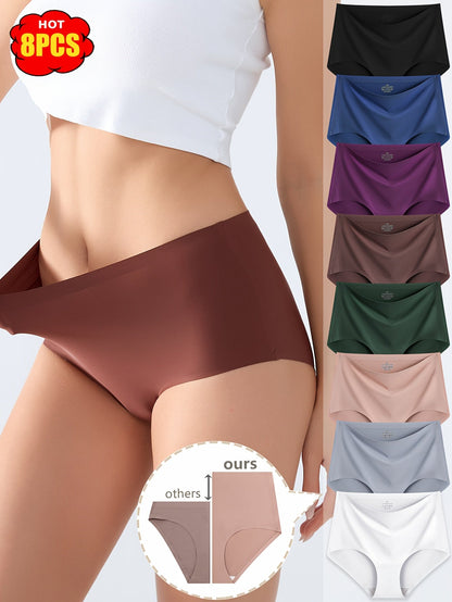 Women’s 8-Pack High-Waist Seamless Briefs - Smooth No-Show Fit – main product image