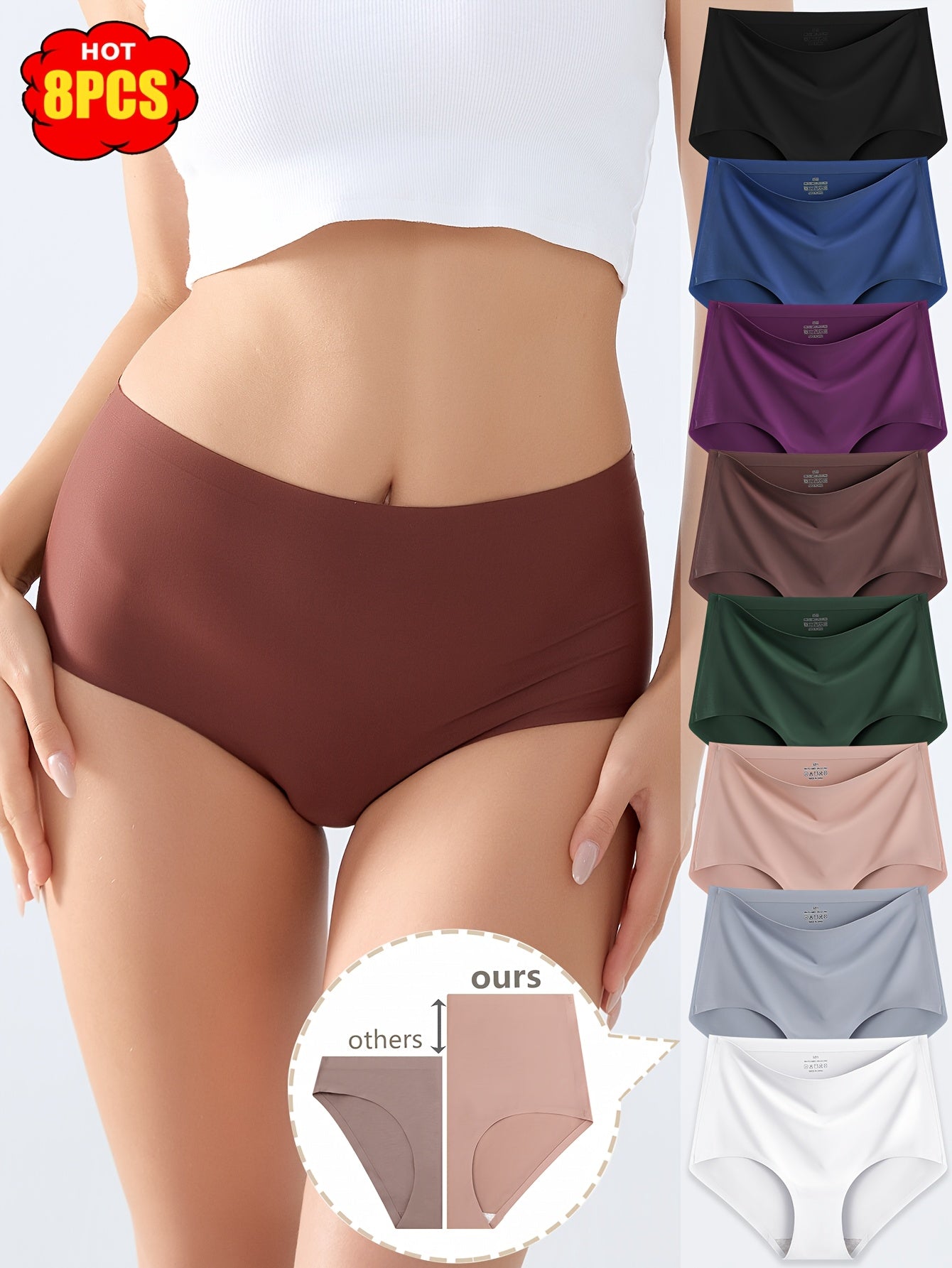 Women’s 8-Pack High-Waist Seamless Briefs - Smooth No-Show Fit – view 7