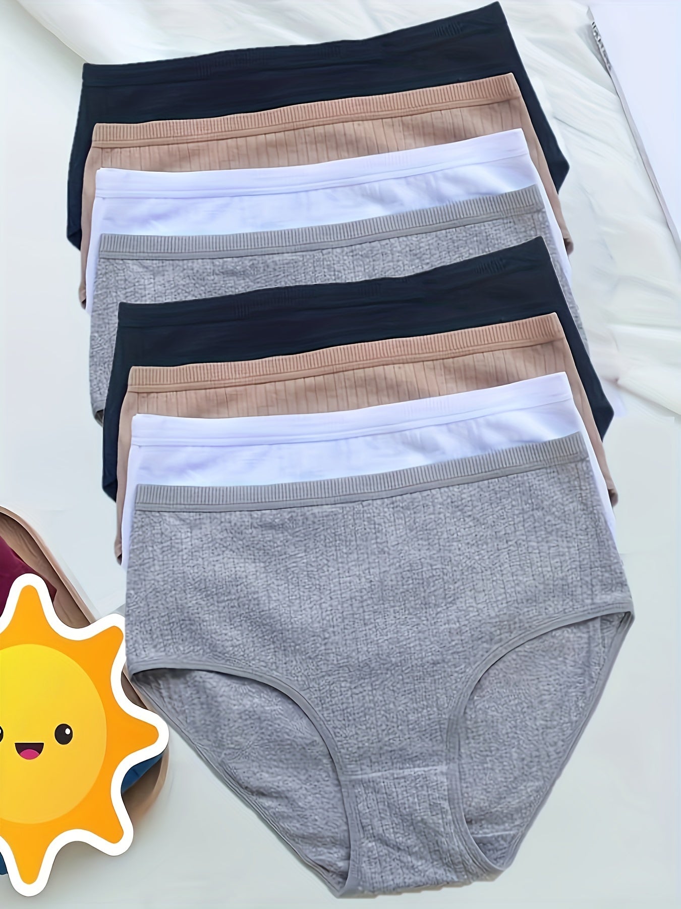 Women's 8-Pack High-Waist Seamless Briefs - Solid Color Everyday Comfort – view 8