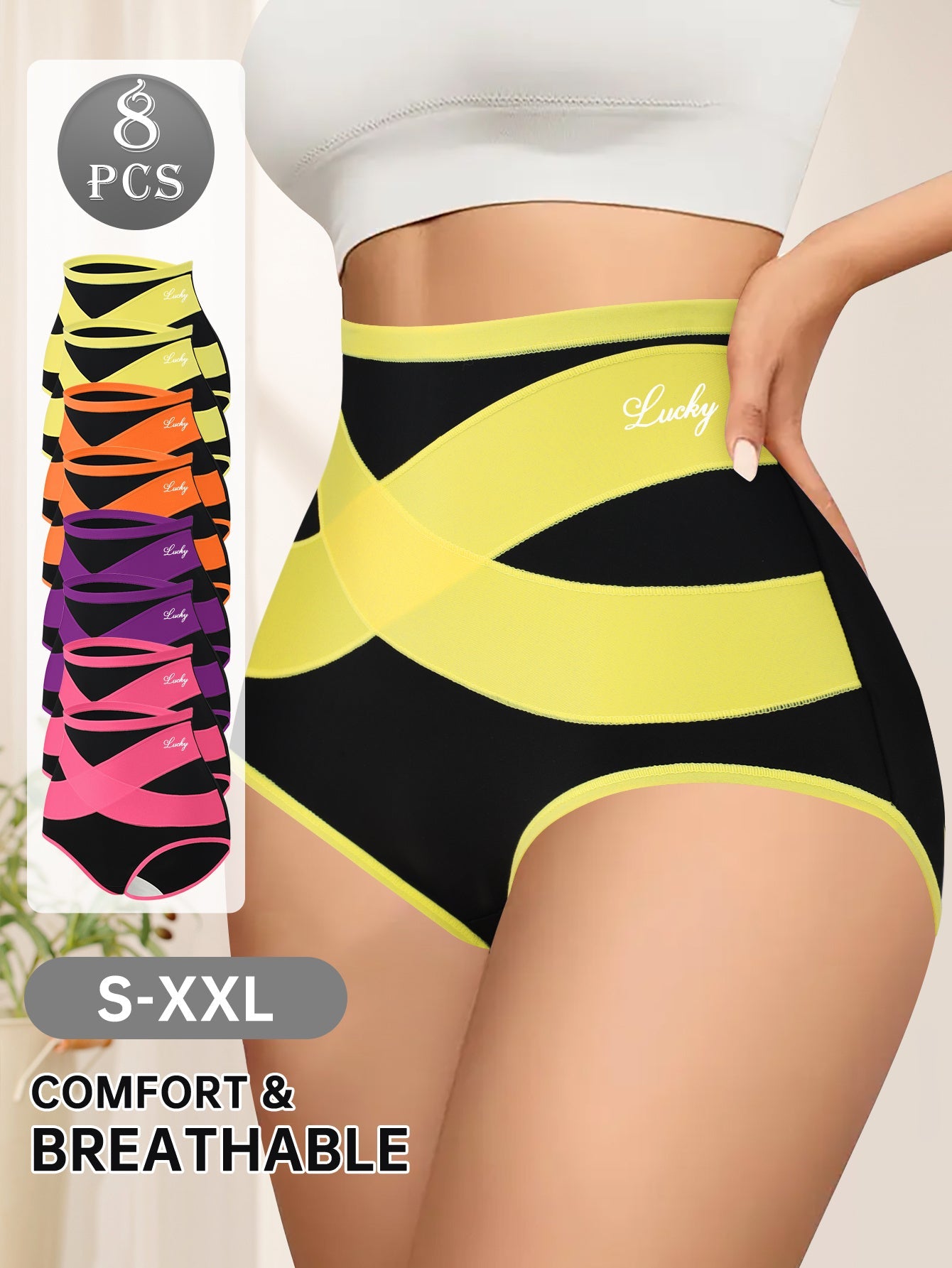 Women’s 8-Pack High-Waist Shapewear Briefs - Tummy Control Support – Mixed colors Mesh – view 7
