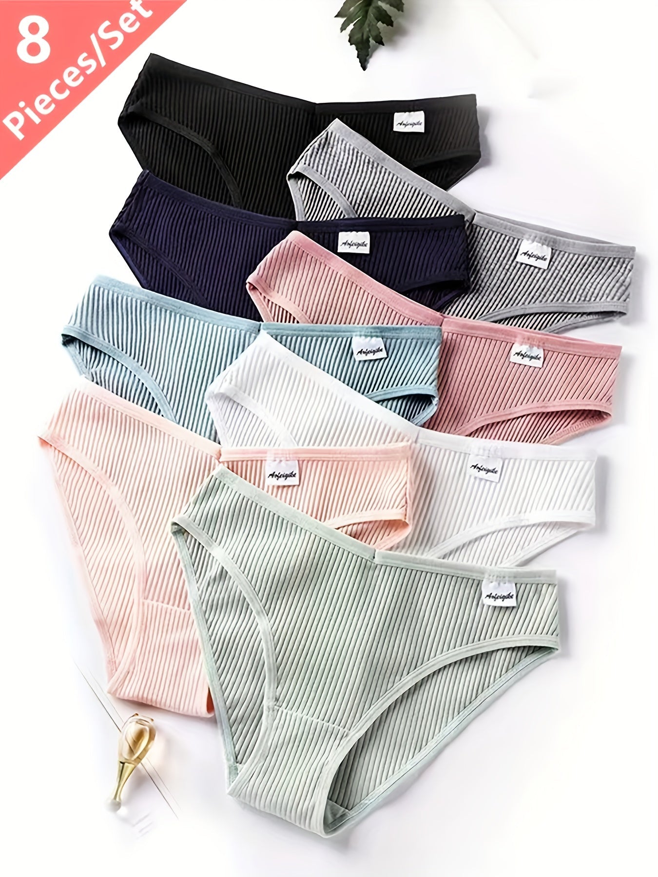 Women's 8-Pack Low-Rise Hipsters - Ribbed Everyday Comfort – main product image
