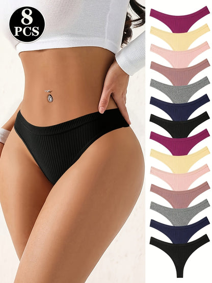 Women's 8-Pack Seamless Thongs - Ribbed Daily Comfort – view 2