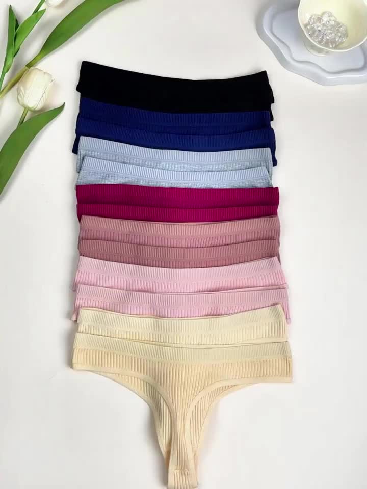 Women's 8-Pack Seamless Thongs - Ribbed Daily Comfort – view 5