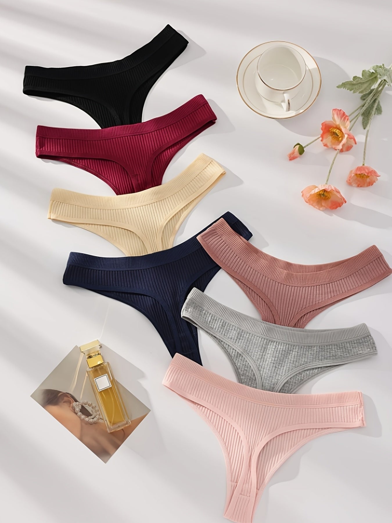 Women's 8-Pack Seamless Thongs - Ribbed Daily Comfort – view 6