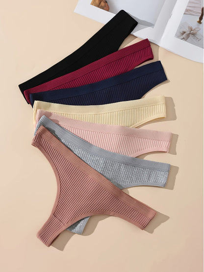 Women's 8-Pack Seamless Thongs - Ribbed Daily Comfort – view 8