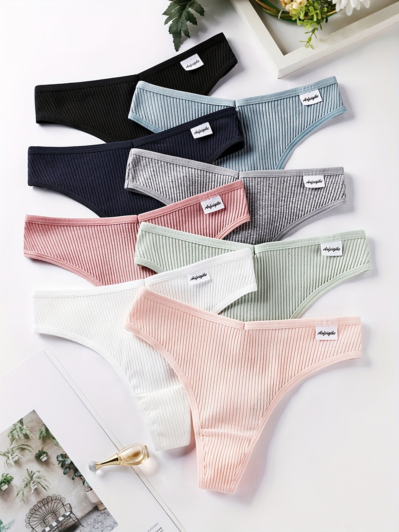 Women's 8-Pack Thongs - Ribbed Everyday Comfort – view 6