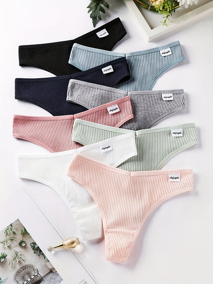 Women's 8-Pack Thongs - Ribbed Everyday Comfort – view 6