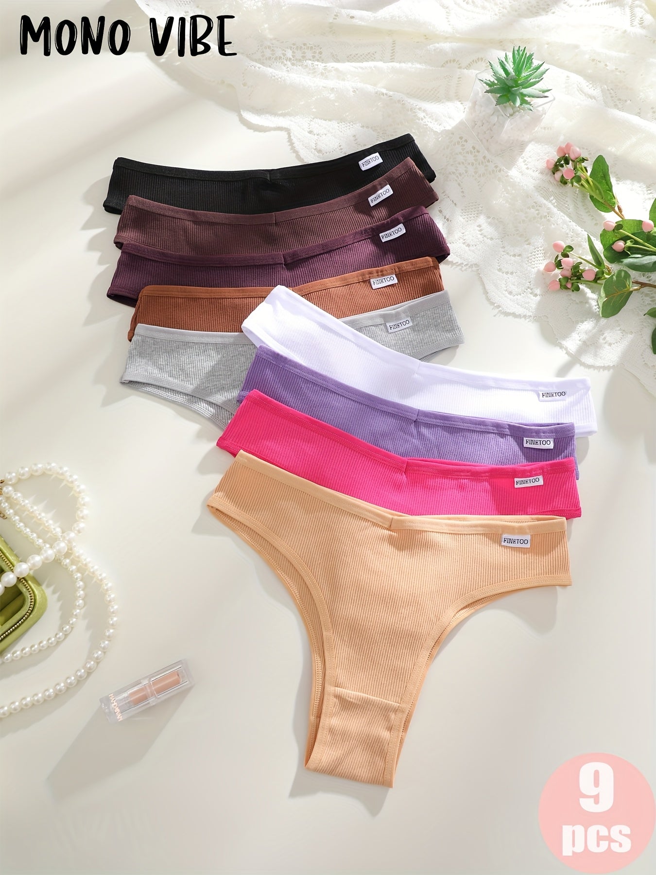Women’s 9-Pack Briefs - Breathable Daily Comfort – Colorway 46981 – view 3