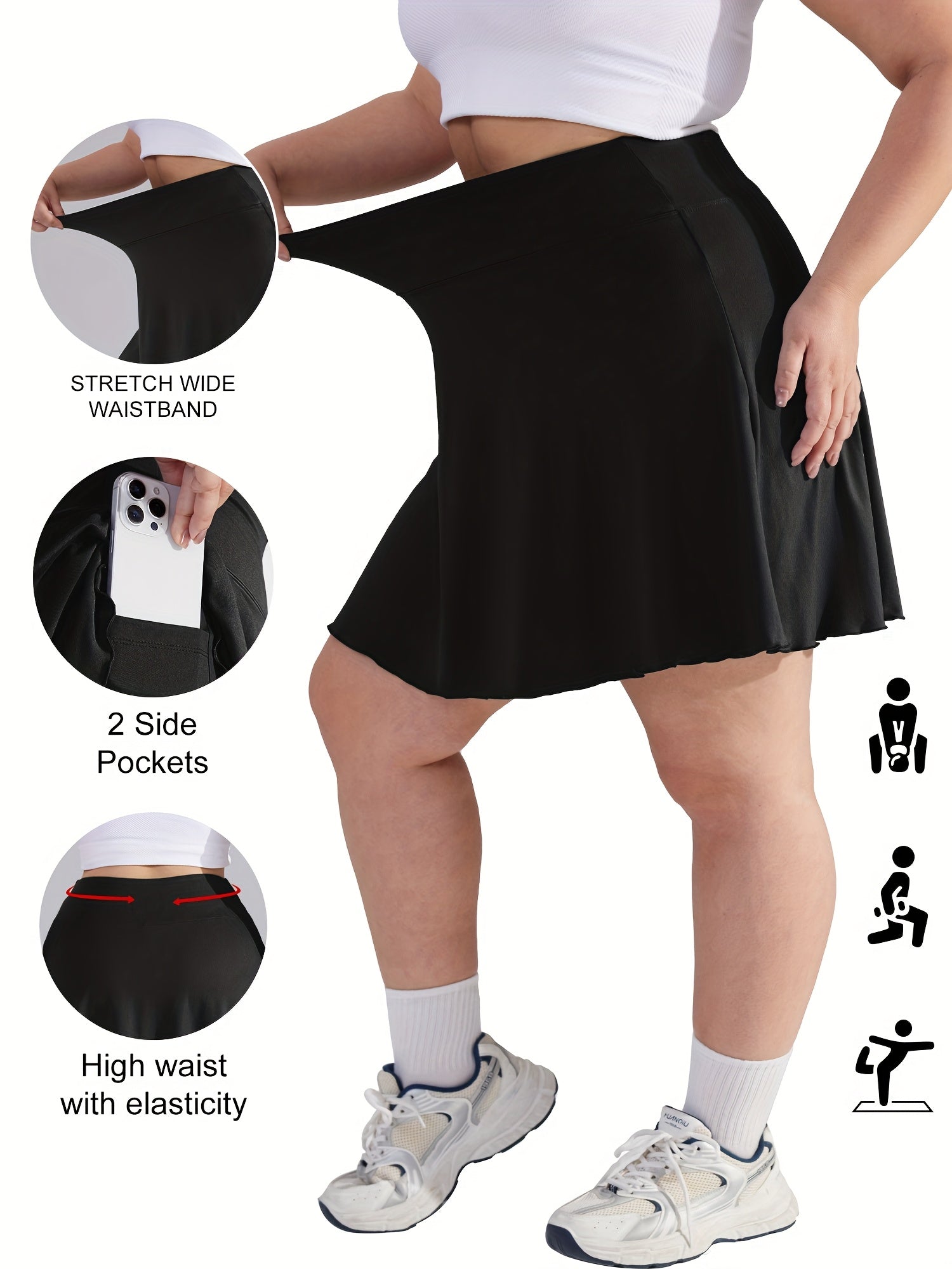 Women's A-Line Skirt 4-Pack - High-Waist Pocket Detail detail view