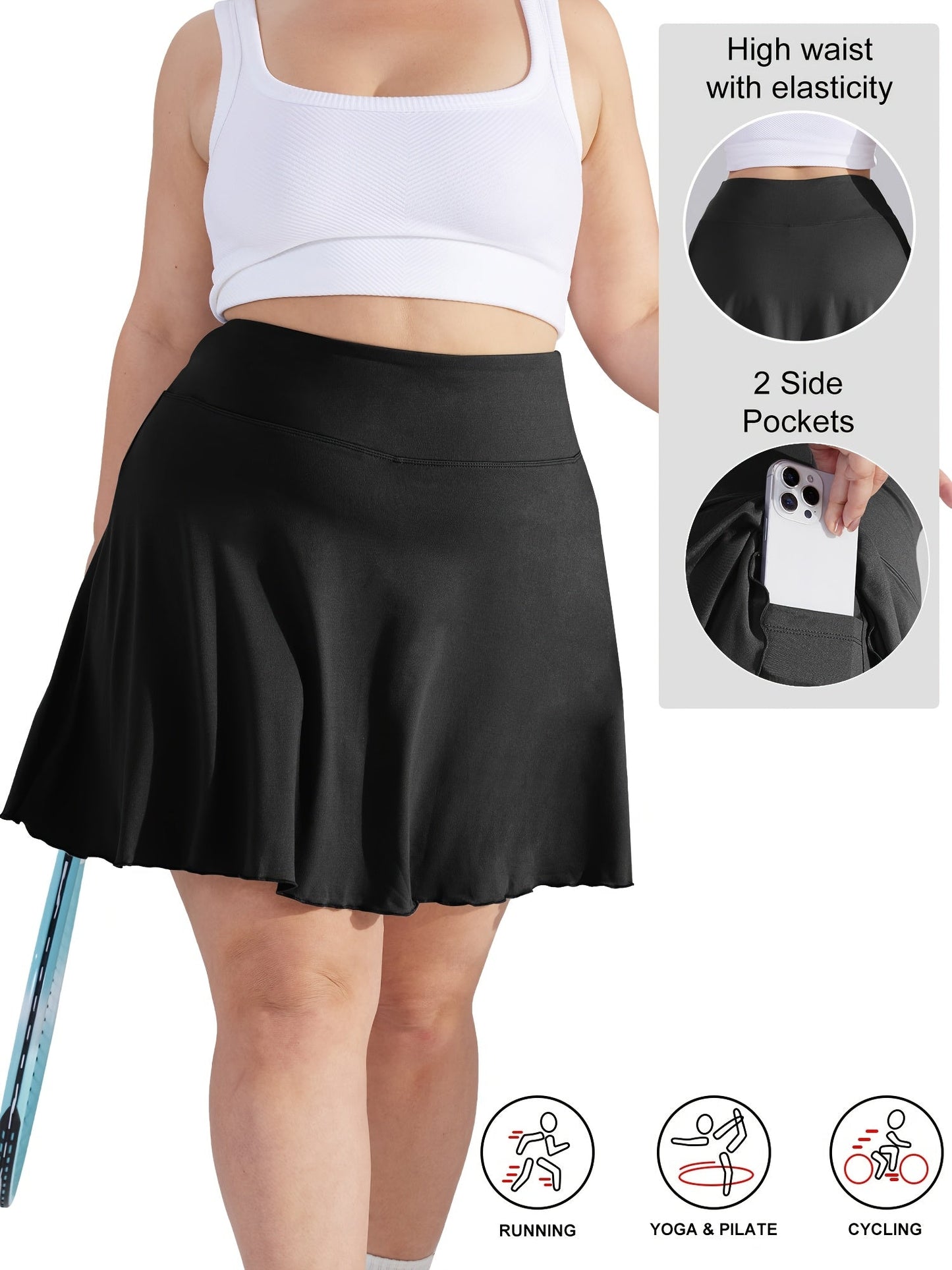 Women's A-Line Skirt 4-Pack - High-Waist Pocket Detail detail view
