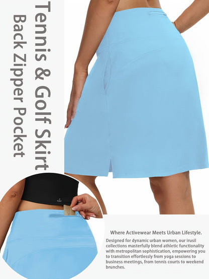 Women's Active Midi Skort - High-Waist Pocket Detail detail view
