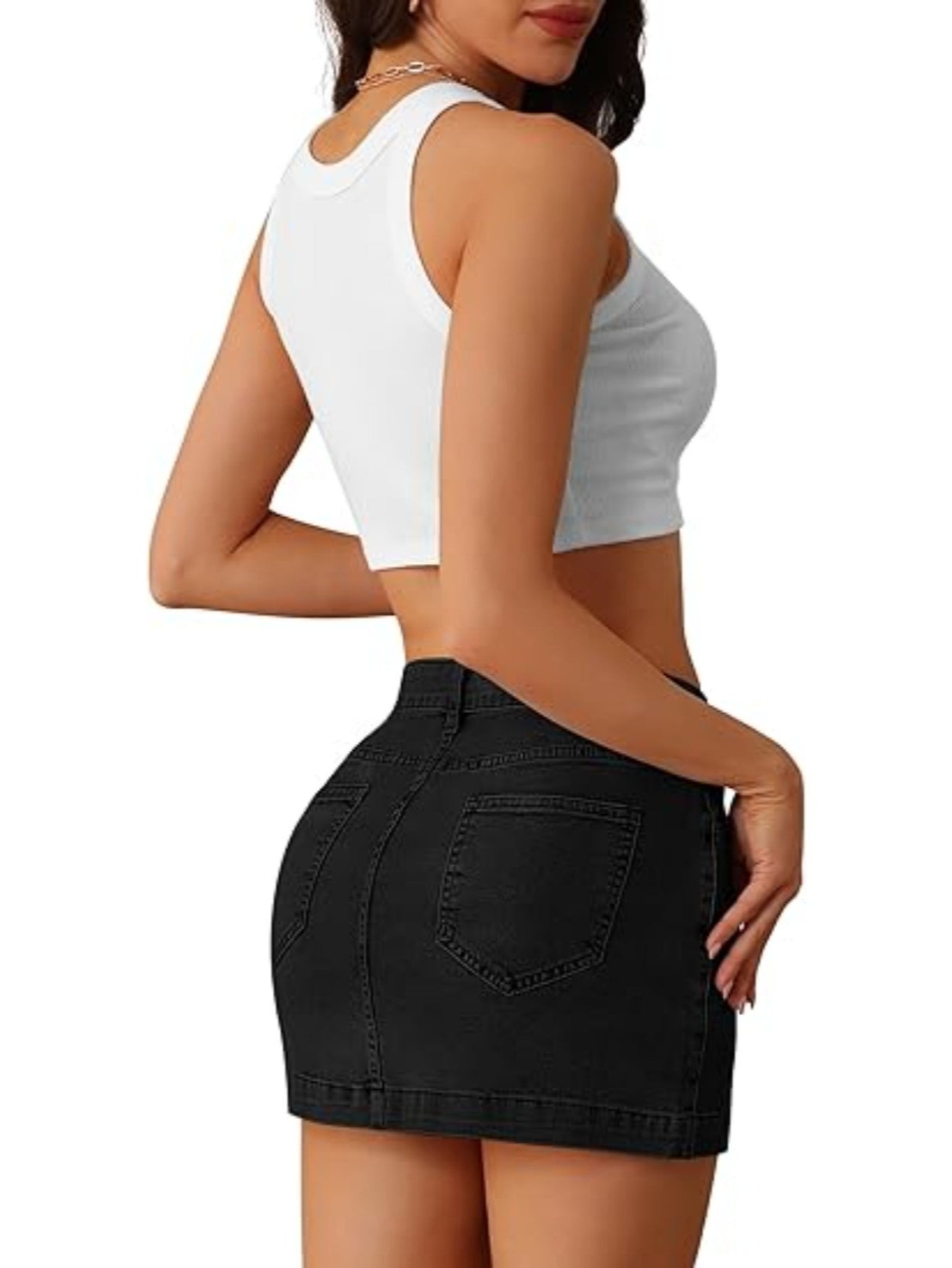 Women's Active Mini Skort - High-Waist Pocket Detail detail view