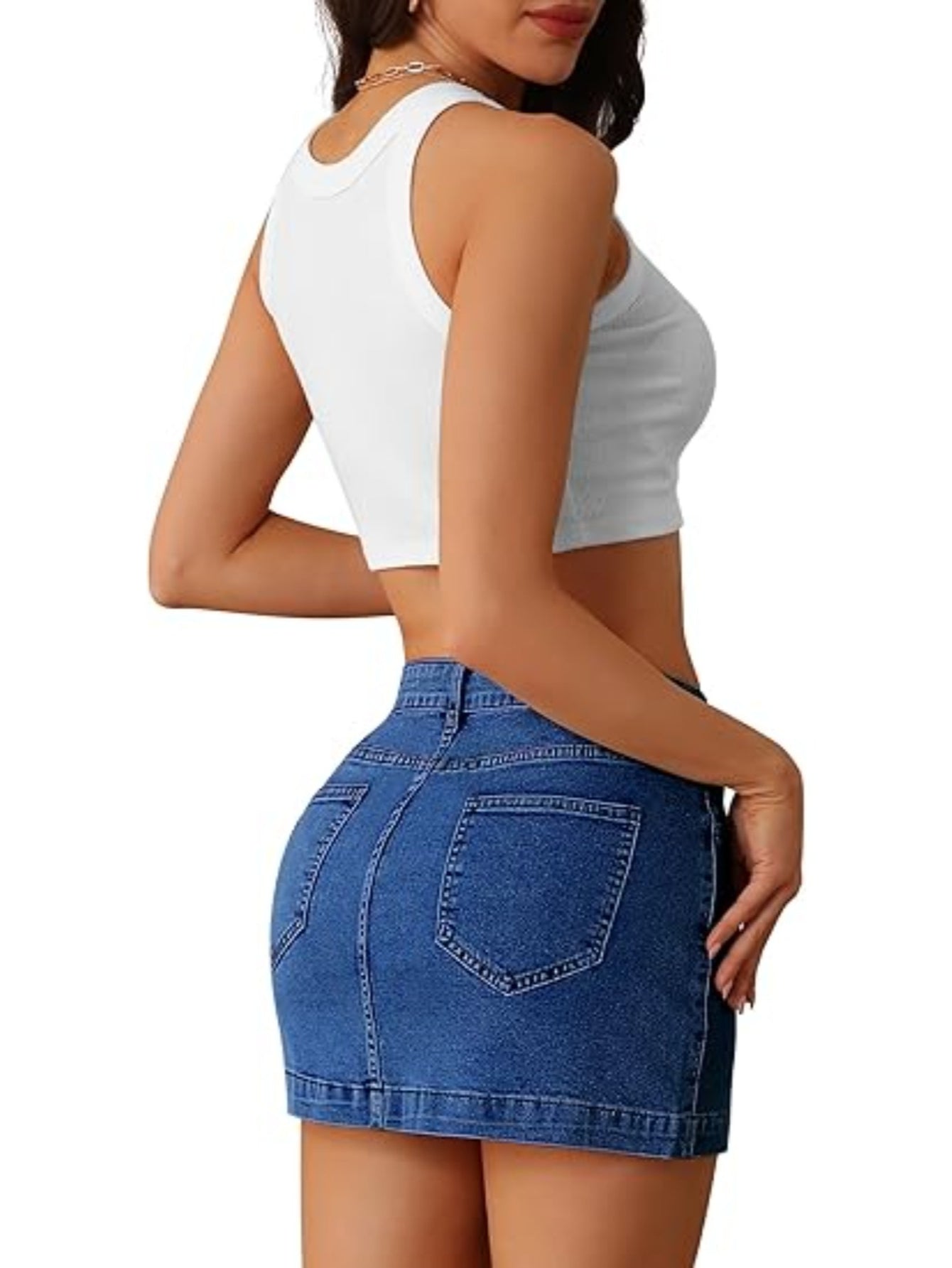 Women's Active Mini Skort - High-Waist Pocket Detail detail view