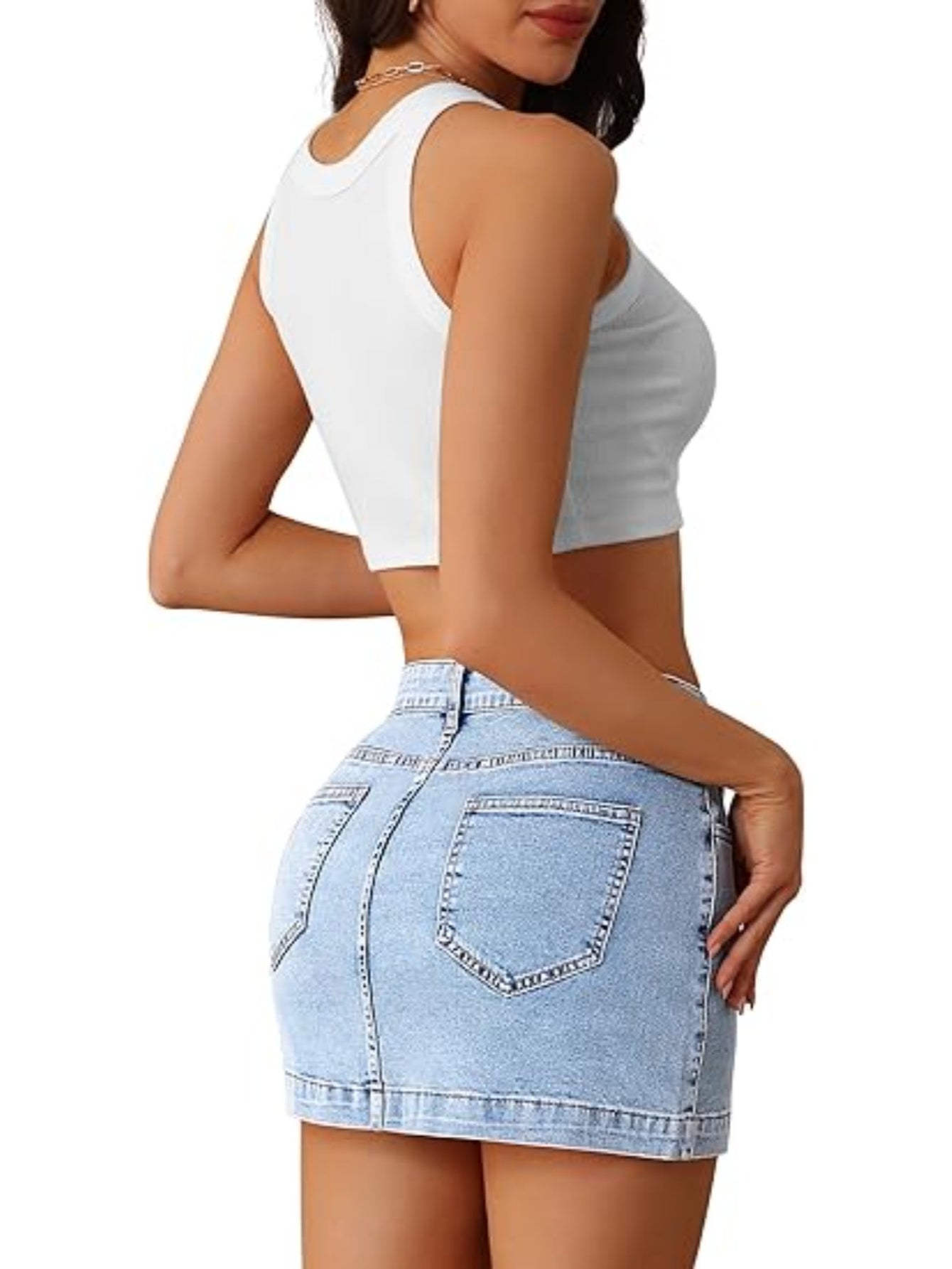 Women's Active Mini Skort - High-Waist Pocket Detail detail view