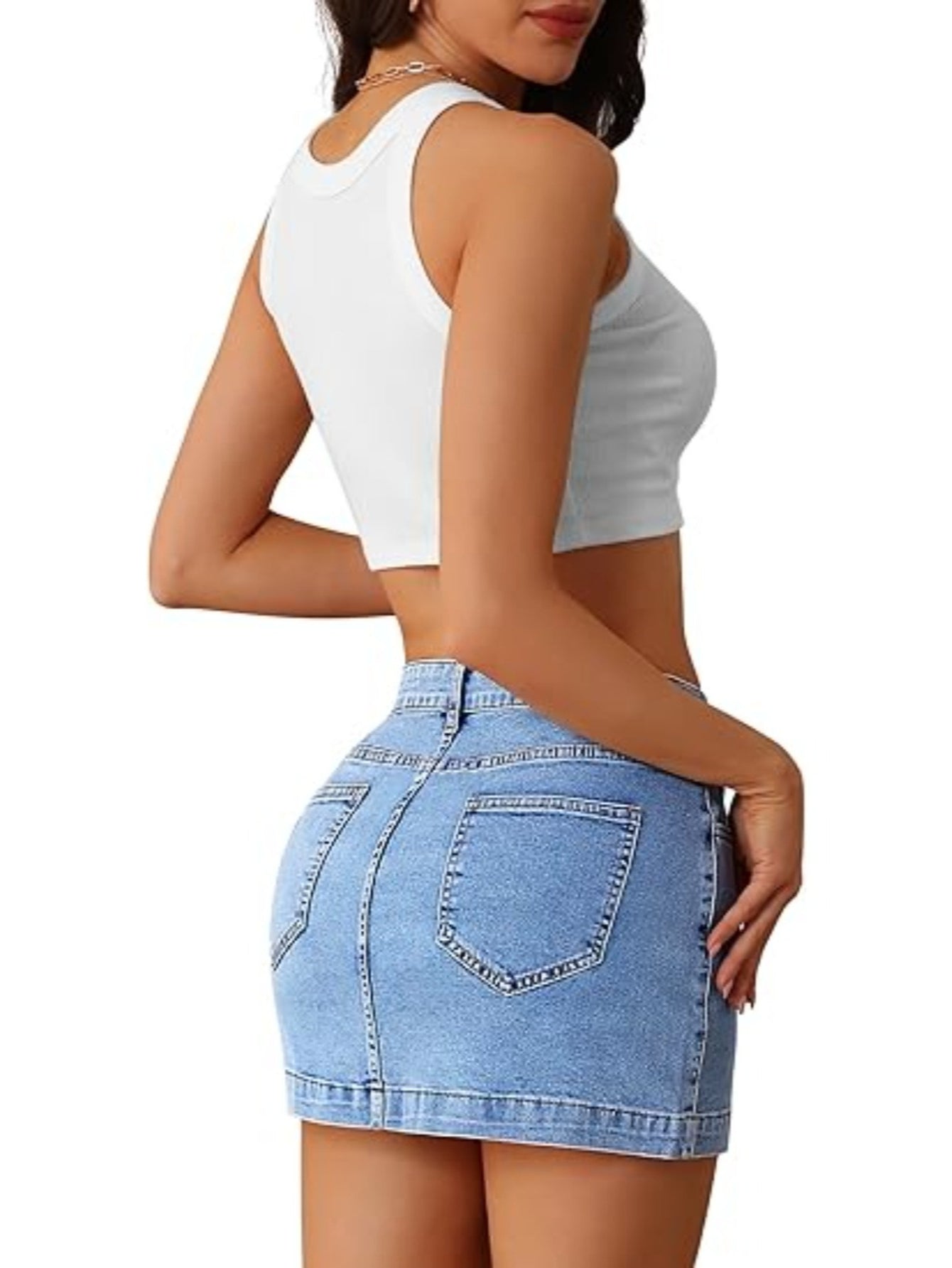Women's Active Mini Skort - High-Waist Pocket Detail detail view