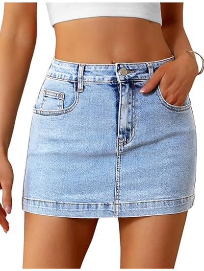 Women's Active Mini Skort - High-Waist Pocket Detail – Blue option – view 2