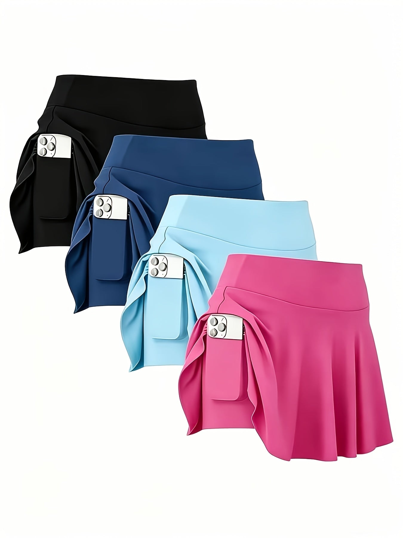 Women's Active Skort 4-Pack - High-Waist Pocket Detail detail view