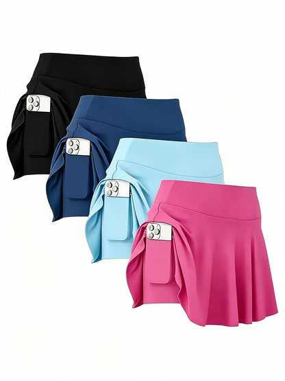 Women's Active Skort 4-Pack - High-Waist Pocket Detail detail view