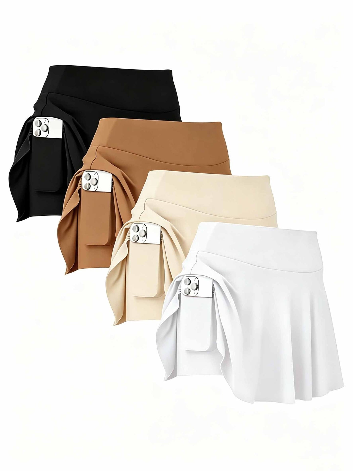 Women's Active Skort 4-Pack - High-Waist Pocket Detail detail view