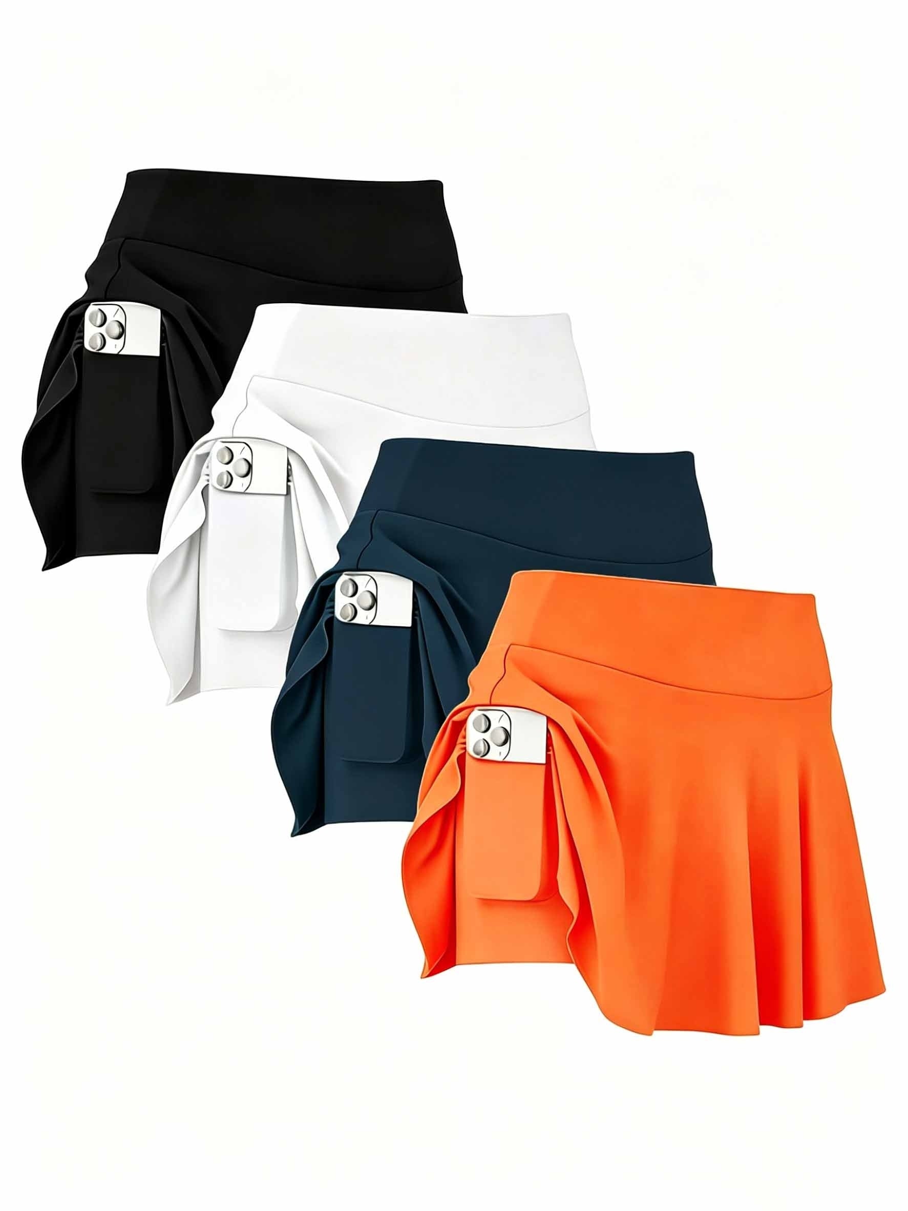 Women's Active Skort 4-Pack - High-Waist Pocket Detail detail view