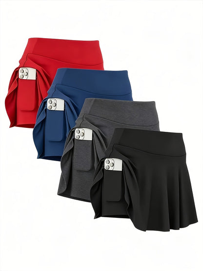 Women's Active Skort 4-Pack - High-Waist Pocket Detail detail view