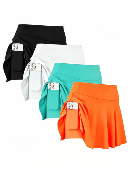 Women's Active Skort 4-Pack - High-Waist Pocket Detail detail view