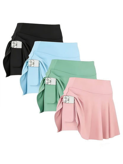 Women's Active Skort 4-Pack - High-Waist Pocket Detail – Black option – view 7