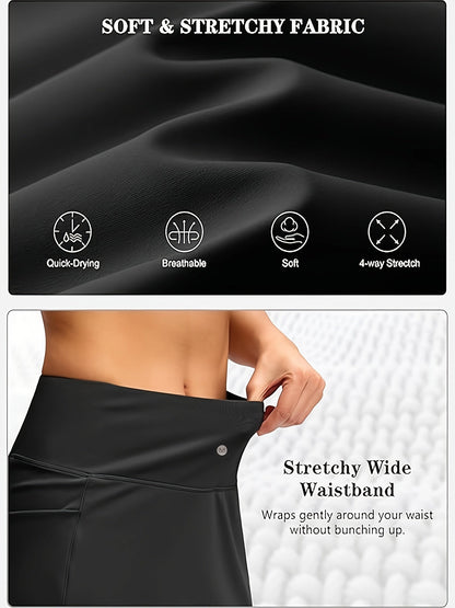 Women's Active Skort - High-Waist Pocket Detail – Black option – view 11