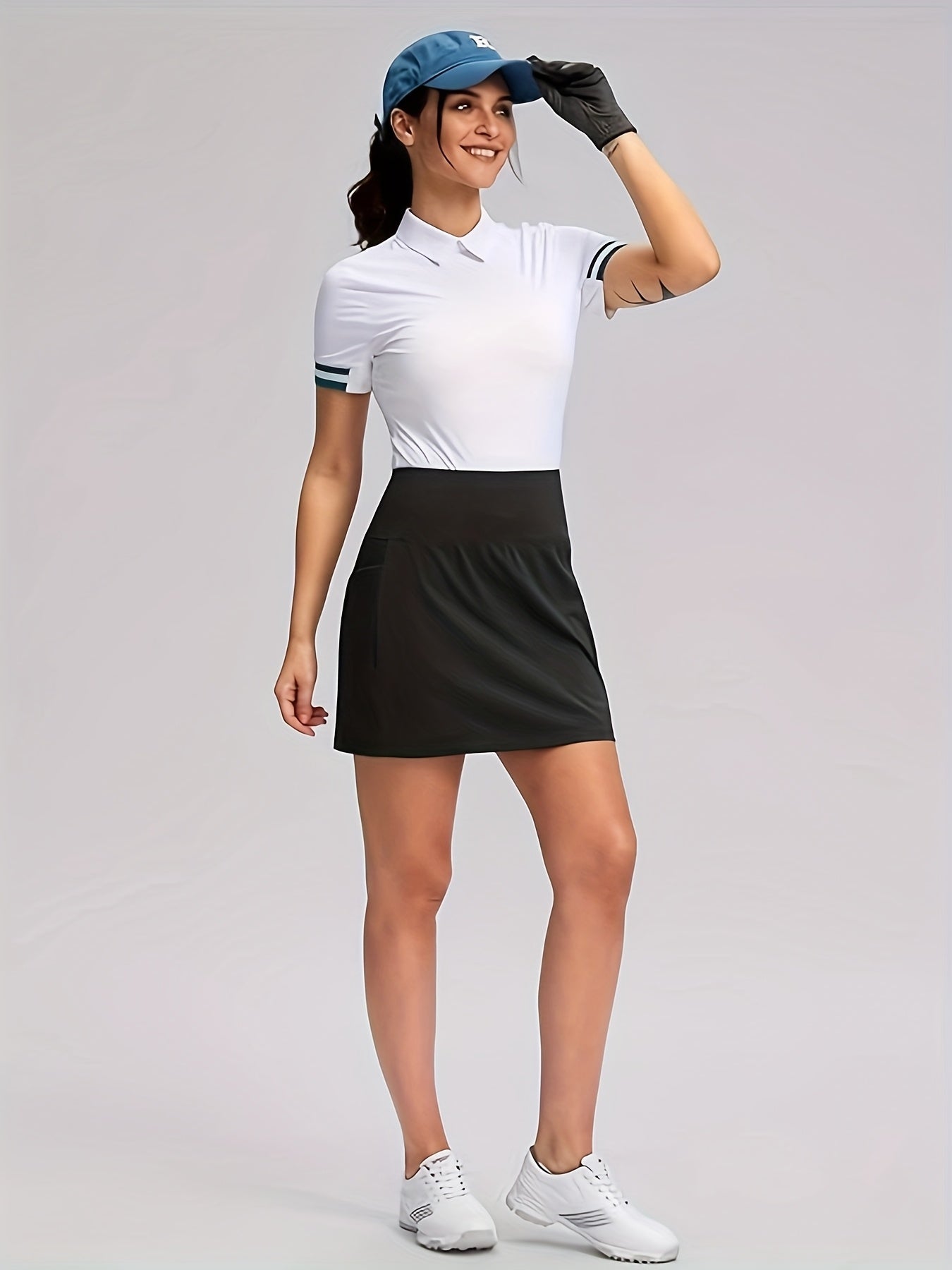 Women's Active Skort - High-Waist Pocket Detail – Black option – view 12