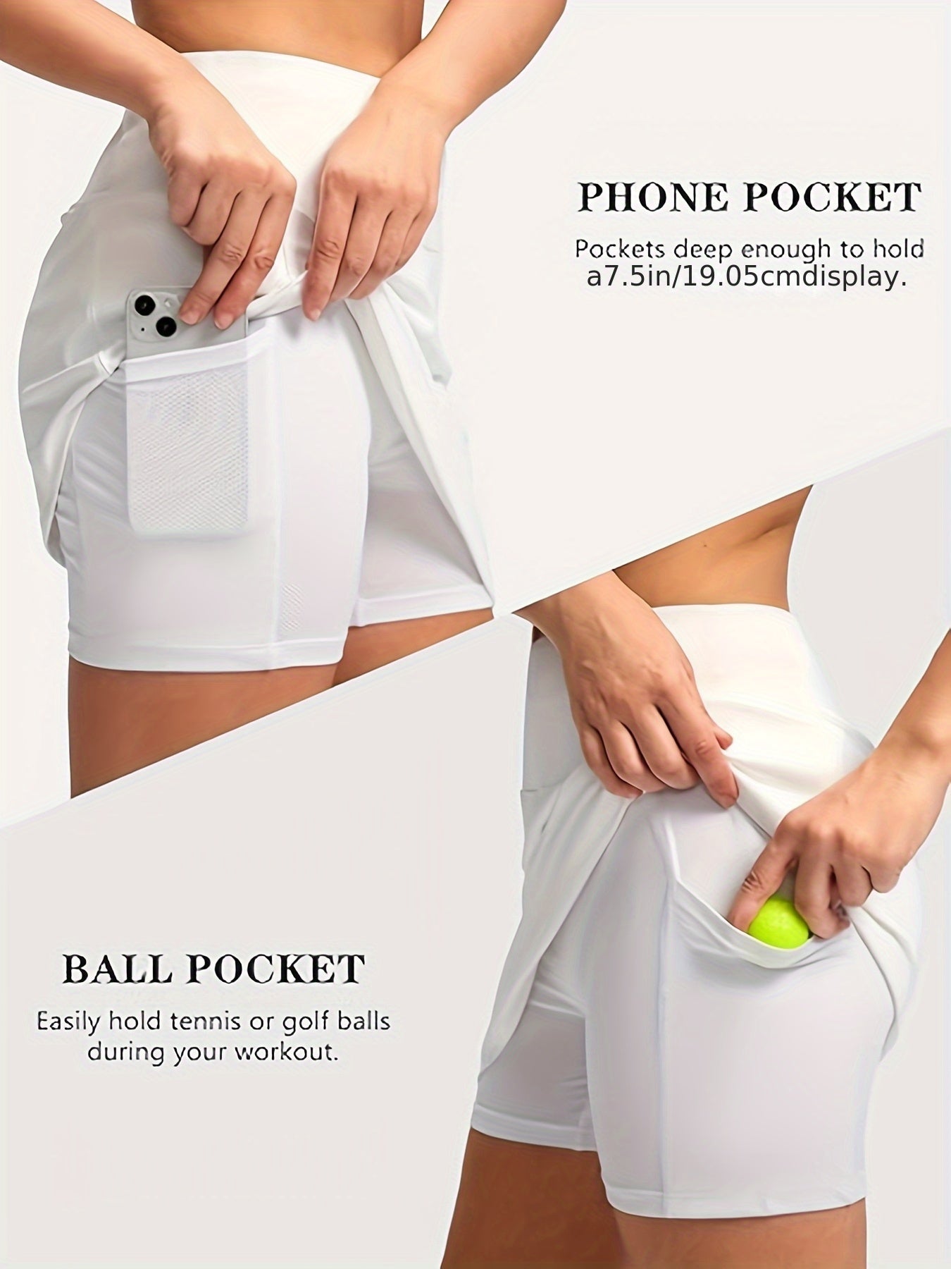 Women's Active Skort - High-Waist Pocket Detail – Black option – view 18