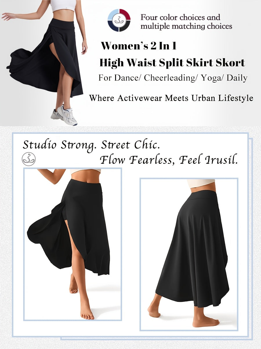 Women's Active Skort - High-Waist Solid Color Burgundy detail view
