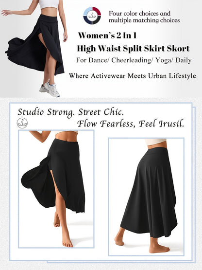 Women's Active Skort - High-Waist Solid Color Burgundy detail view