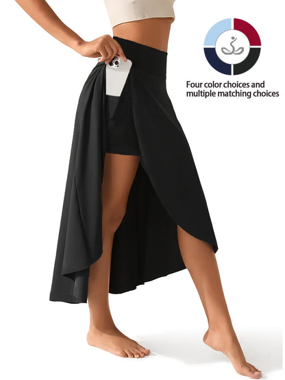 Women's Active Skort - High-Waist Solid Color Burgundy detail view