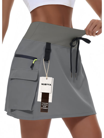 Women's Active Skort - Solid Color Pocket Detail – Blue option – view 2