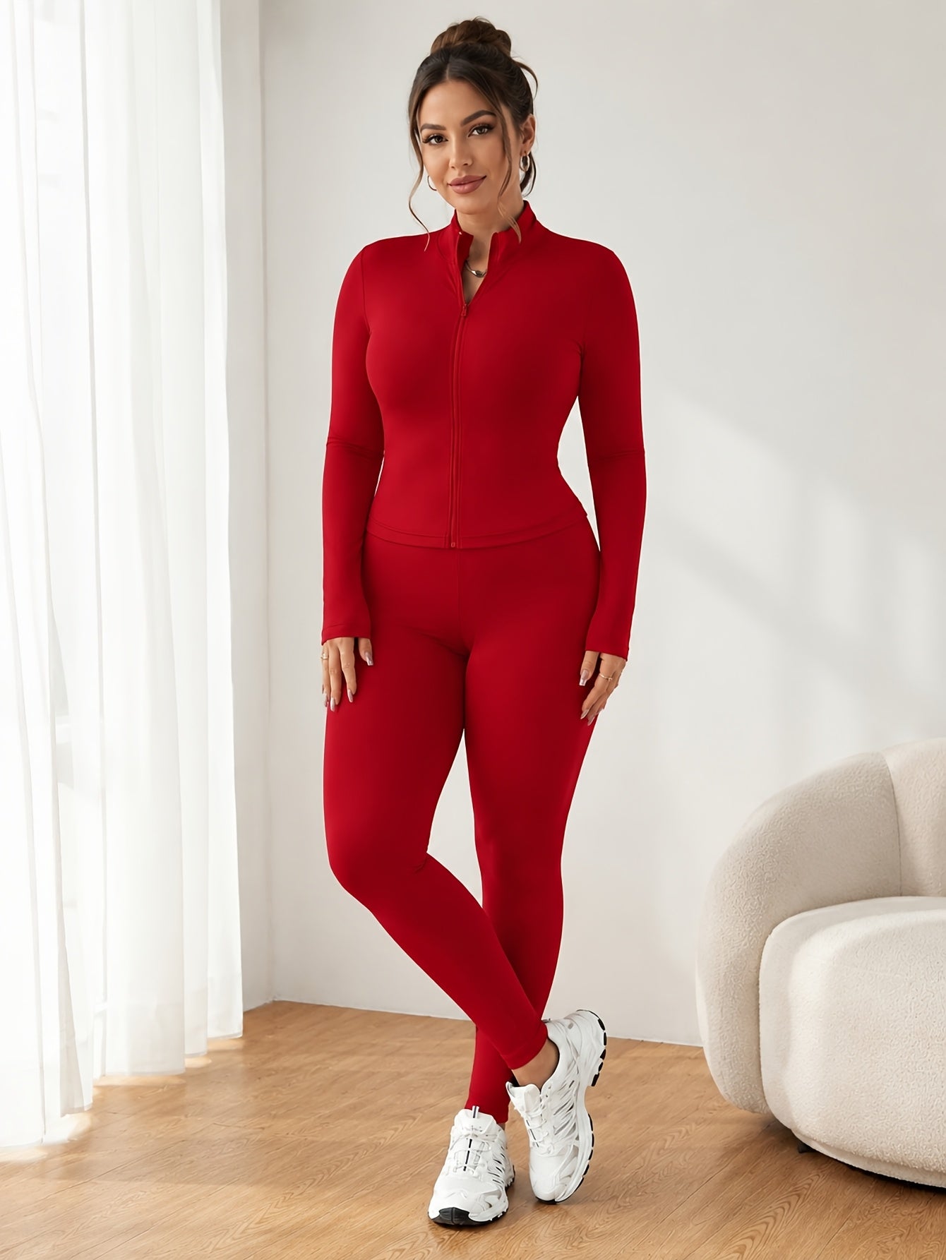 Women's Activewear Set - Solid Color – Black / Yellow – view 11